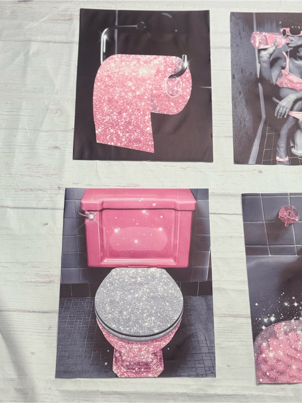 Pink Glam Bathroom Wall Art Set - 6 Piece - Picture 11 of 14